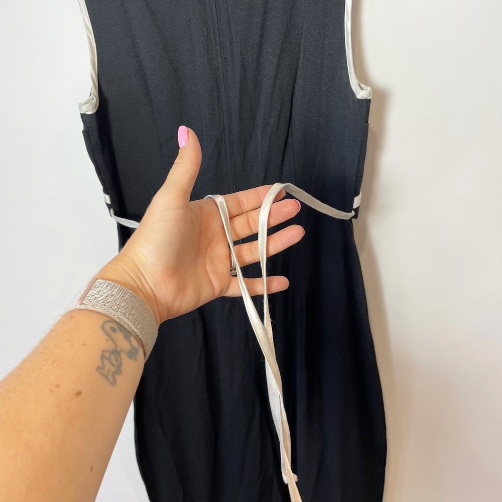 Scarlett Womens Junior Sleeveless One Piece Jumpsuit Black‎ Size 9/10 Tie Waist - Picture 6 of 11